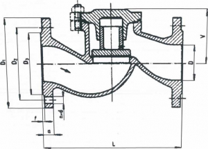 Ventil spätný, priamy, z uhlíkovej ocele, samočinný